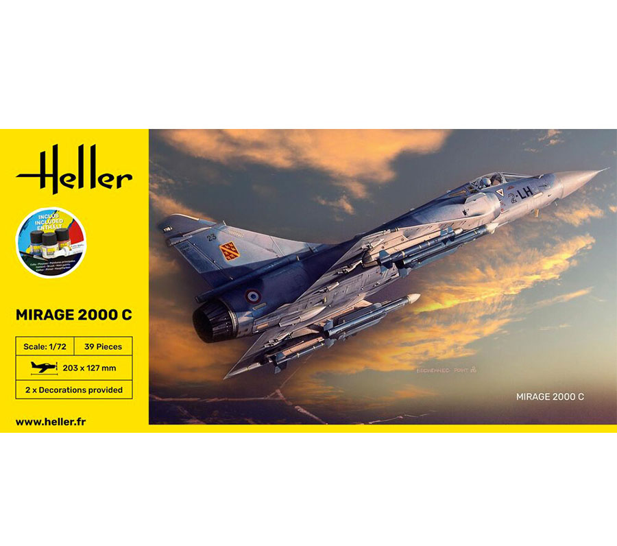 Maquette Avion STARTER KIT Heller Mirage 2000 C