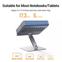 Support PC portable de 11,6" à 17,3" UGREEN 40291 - Aluminium, ergonomique, hauteur réglable.