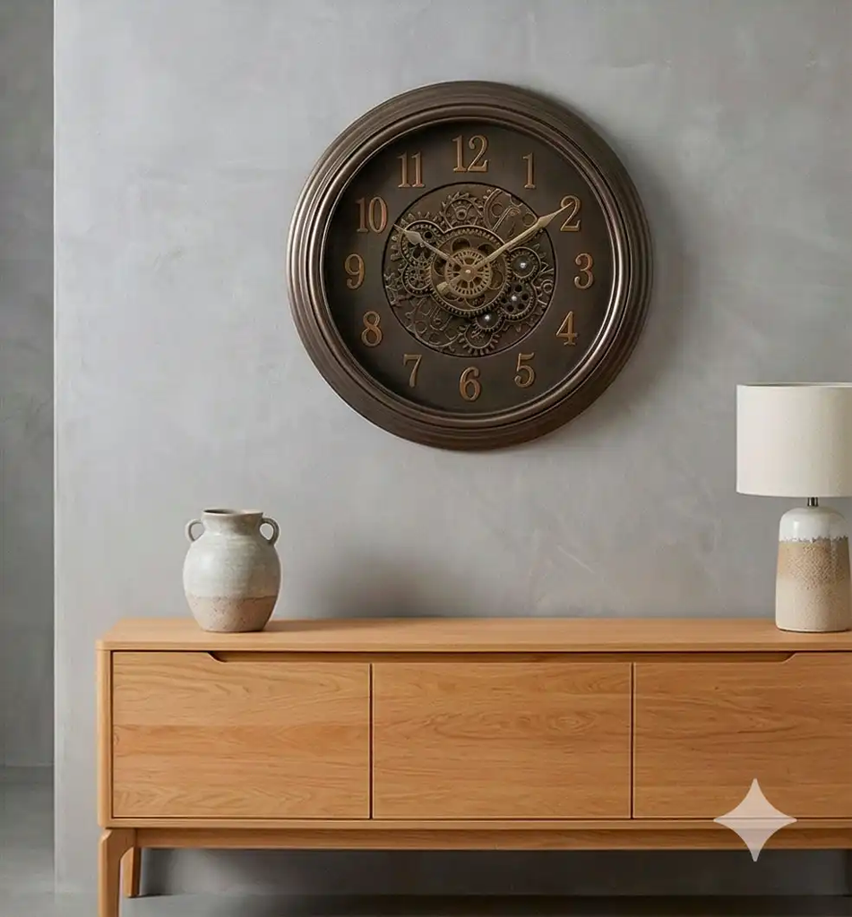 Pandiani Horloge murale style industriel en mouvement 40CM