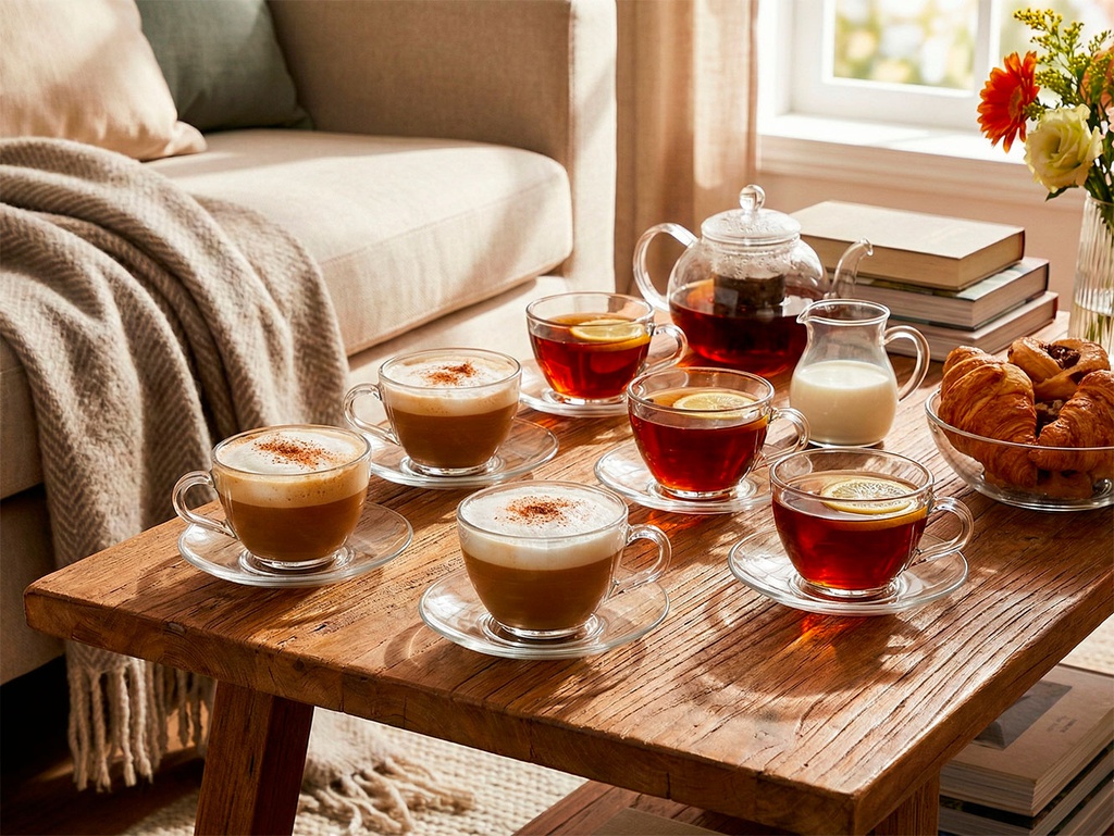 Service de 6 Tasses avec sous tasses café ou thé, Paris TEA