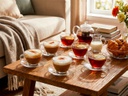 Service de 6 Tasses avec sous tasses café ou thé, Paris TEA