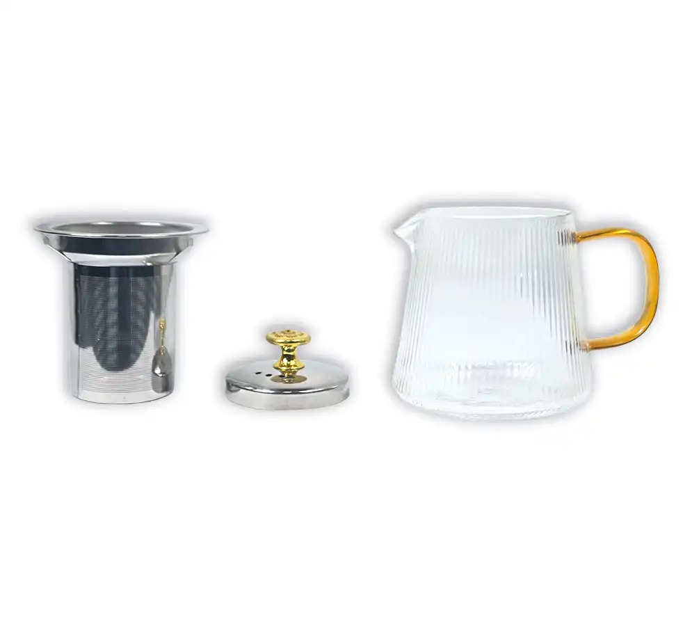 Pandiani Théière en verre - 530ml - Résistante au feu - Filtre en acier inoxydable