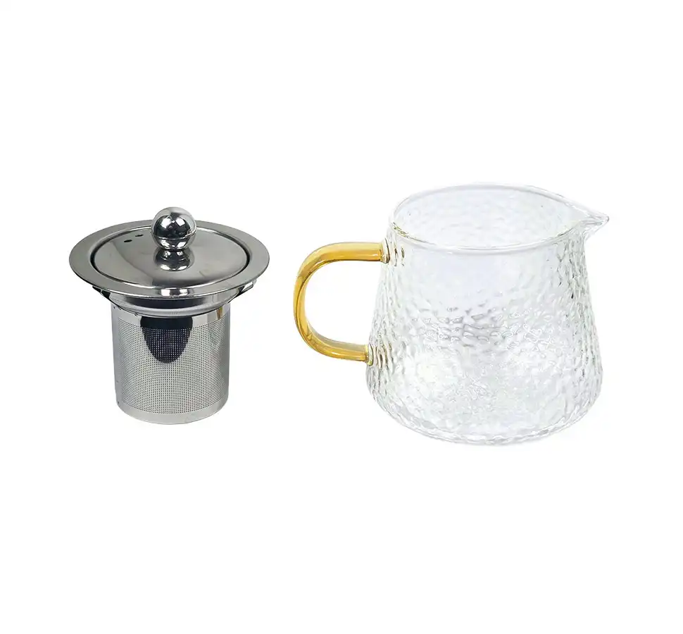 Pandiani Théière en verre - 450ml - Résistante au feu - Filtre en acier inoxydable