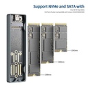 hiksemi Boitier disque dur externe Nvme M.2 SATA SSD (HS-HUB-MD202)