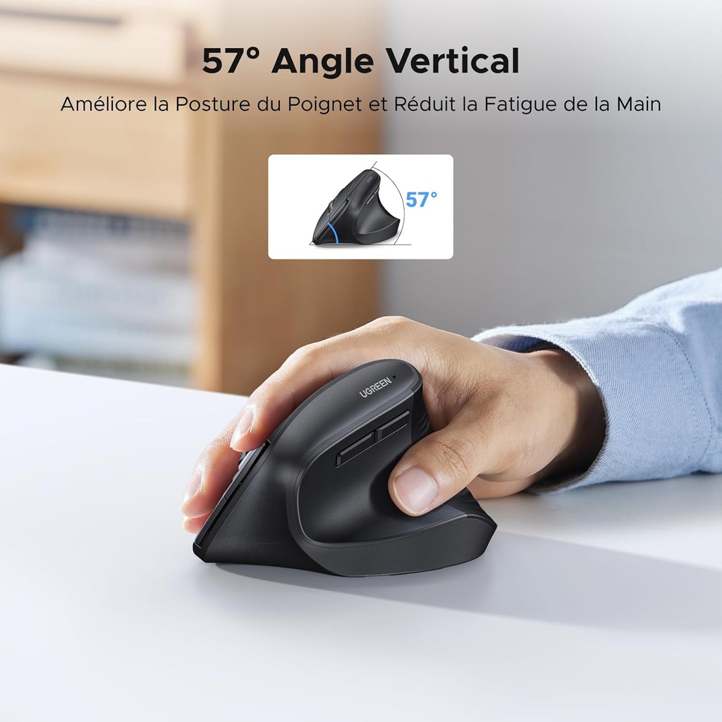 UGREEN Souris sans fil M571 vertical ergonomique 2.4ghz (55916)