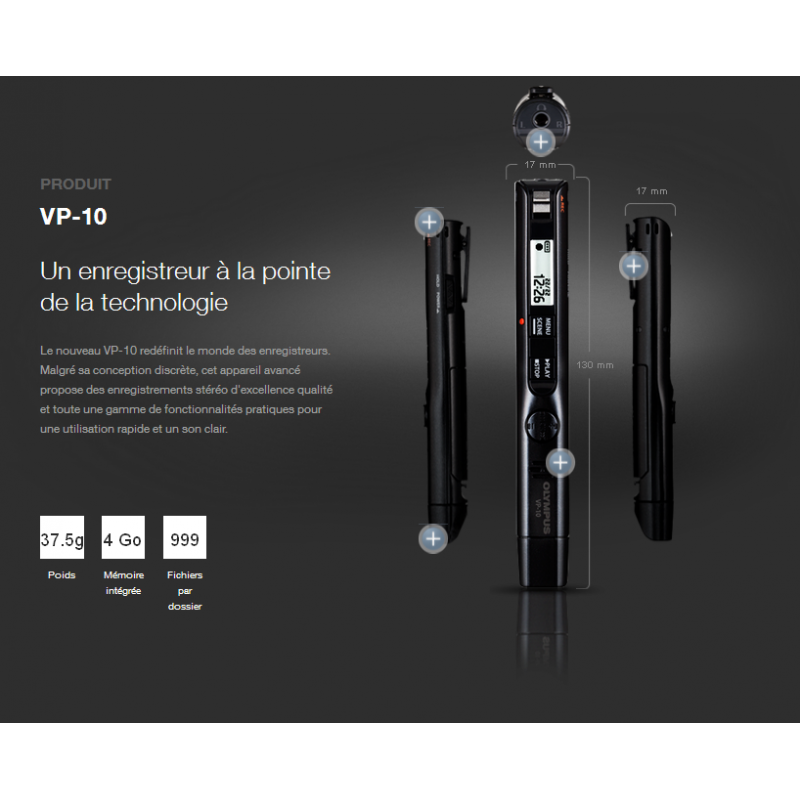 Enregistreur vocal OLYPUS Dictaphone VP-10 DNS