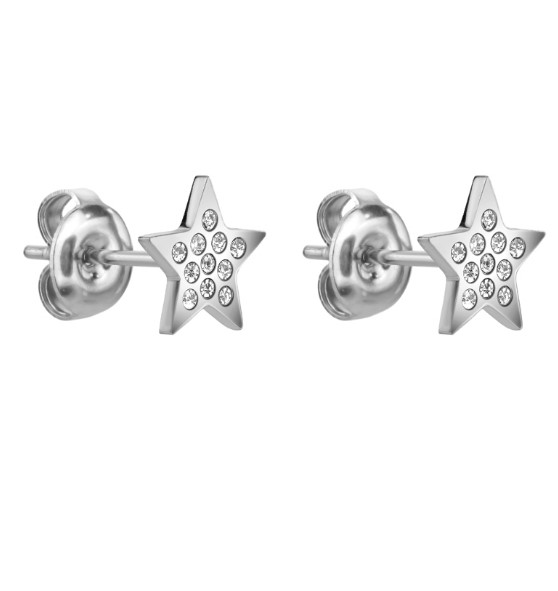 Boucles d'oreilles Victoria Walls puces argenté et blanc (VE1116S)