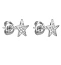 Boucles d'oreilles Victoria Walls puces argenté et blanc (VE1116S)