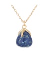 Collier Moonstone 'Raven' Lapis et laiton doré (3C/S0749Bj)