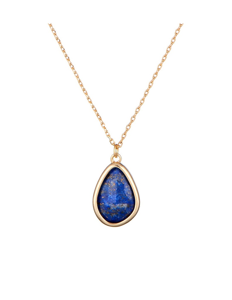 Collier 'Louane' Moonstone orné de Lapis bleu (3C/S396Bj)