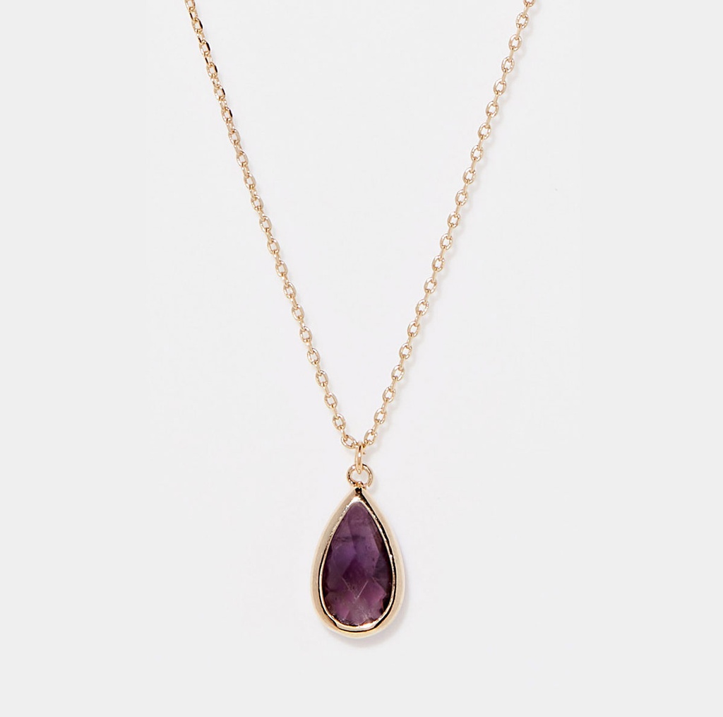 Collier Moonstone 'Lora' Améthyste (3C/S424Vij)