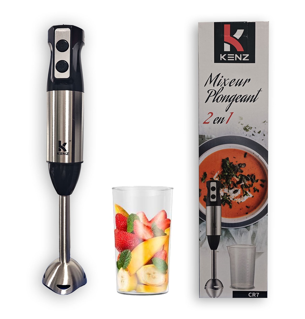 Kenz Mixeur plongeant inox 200W 2 en 1