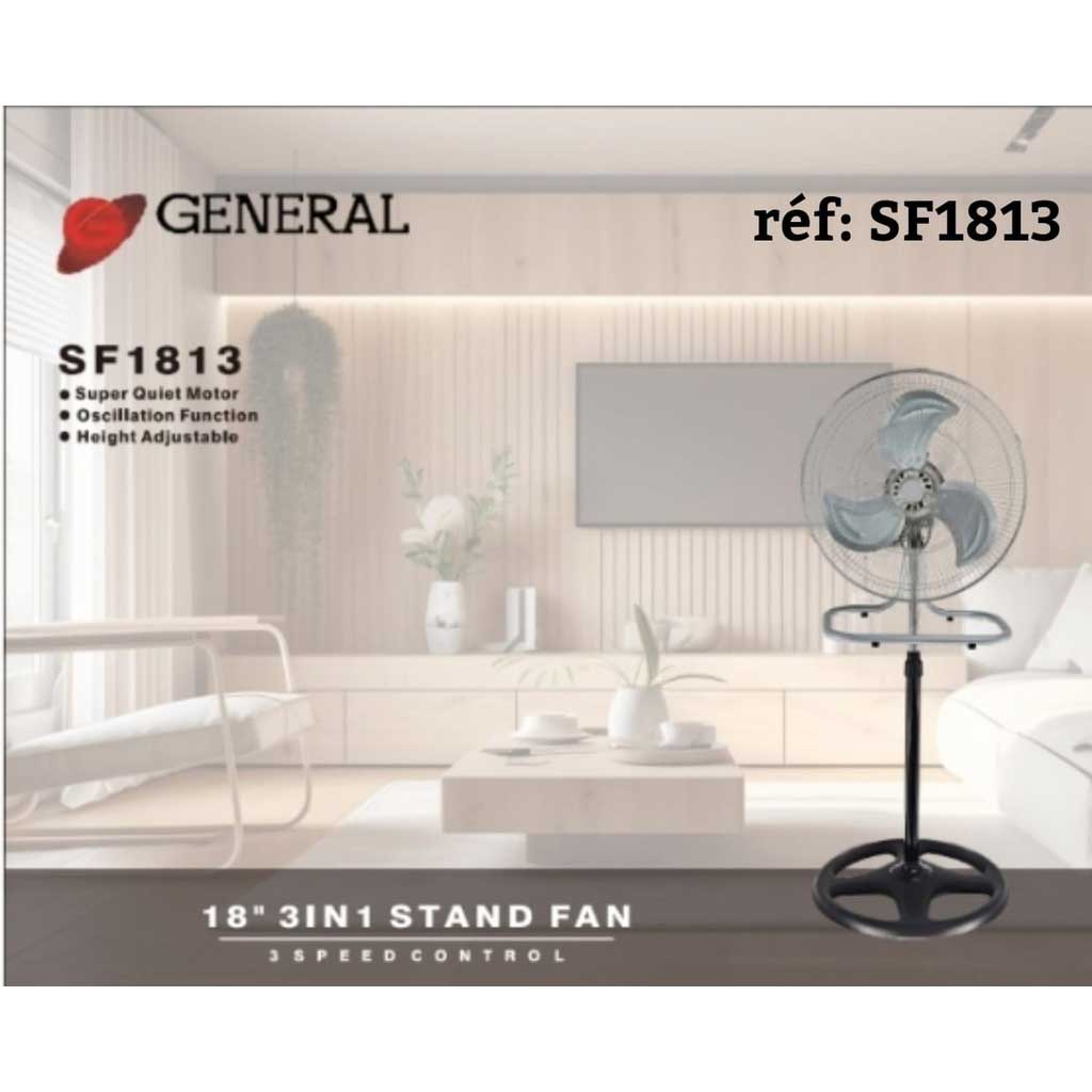 General Ventilateur industriel 2 en 1 avec 3 lame en aluminium
