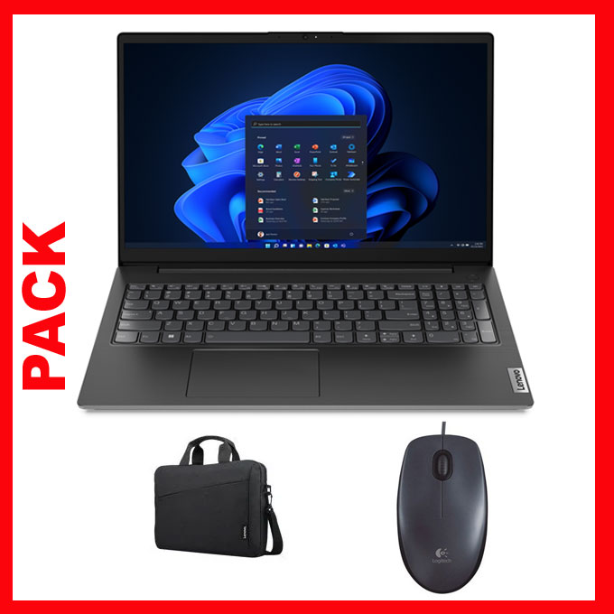 Lenovo V15 i3 4/256Go SSD + Sacoche Lenovo + Souris Logitech