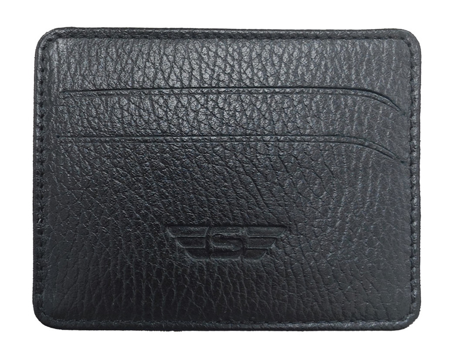 Porte carte cuir véritable noir Legend