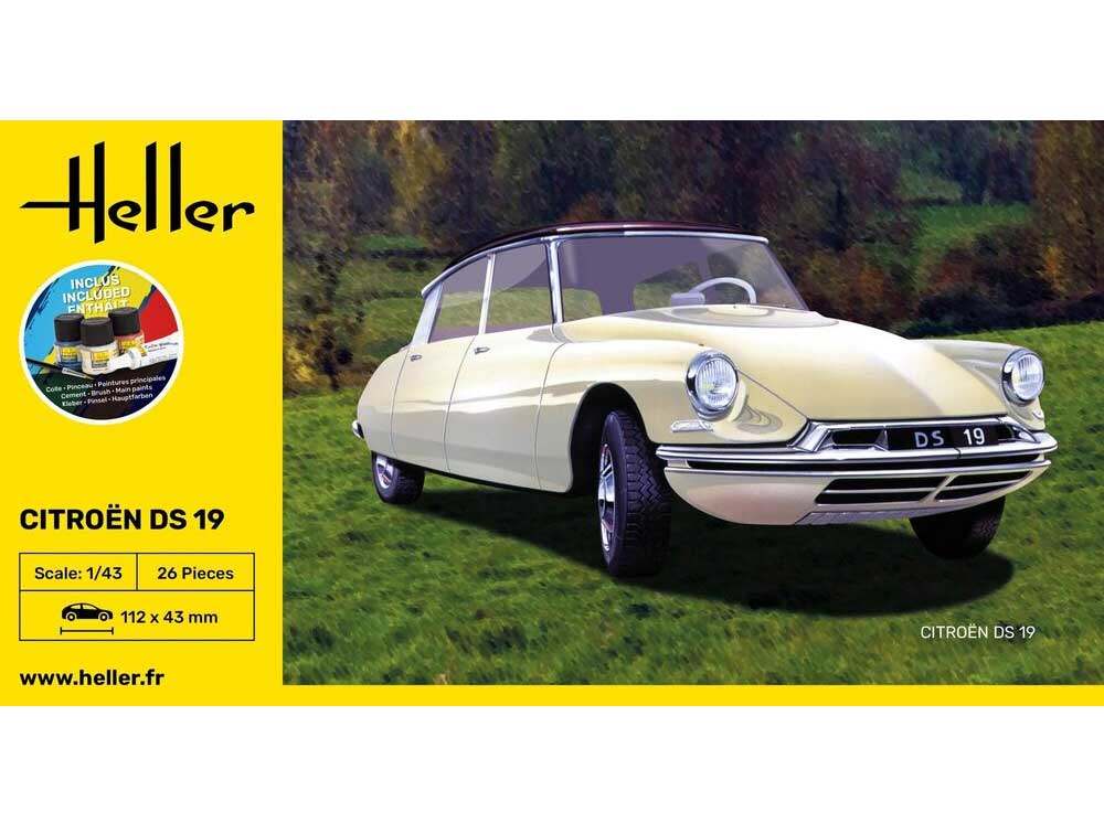 Maquette voiture Heller STARTER KIT Citroen DS 19