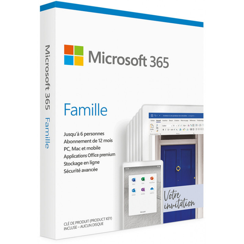 Microsoft 365 Famille Français - 1 an / 6 personnes
