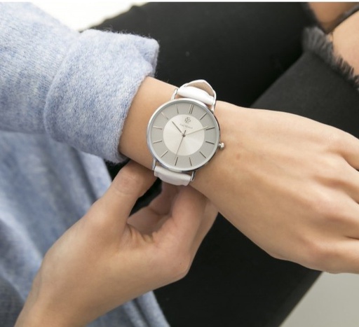 [PBE-B046S] Montre Paul McNeal à quartz en cuir Ecru (PBE-B046S)