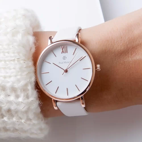 [MAG-0014R] Montre Paul McNeal à quartz en cuir Blanc (MAG-0014R)