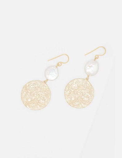 [3E/C0896Blj] Boucles d'oreilles Moonstone  'Joséphine' Perles (3E/C0896Blj)