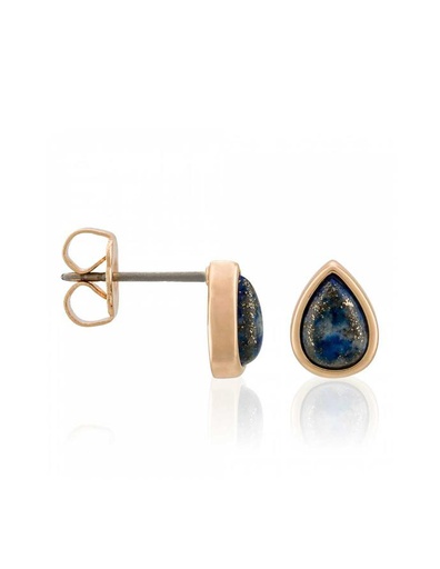 [3E/A663Bj] Boucles d'oreilles Moonstone 'Lola' Lapis (3E/A663Bj)