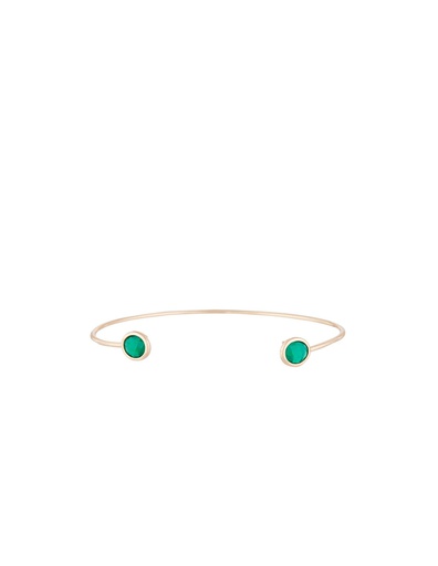 [3R/A007Vj] Bracelet Jonc Moonstone  'Aya' Agate verte (3R/A007Vj)