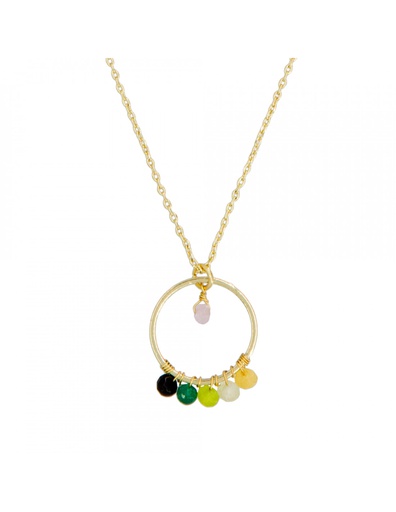 [3C/L2713Mj] Collier Moonstone ' Cerla' Jade multicolore (3C/L2713Mj)