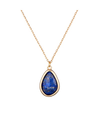 [3C/S396Bj] Collier 'Louane' Moonstone orné de Lapis bleu (3C/S396Bj)