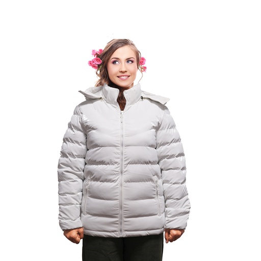 Doudoune Fashion Blanche à capuche amovible