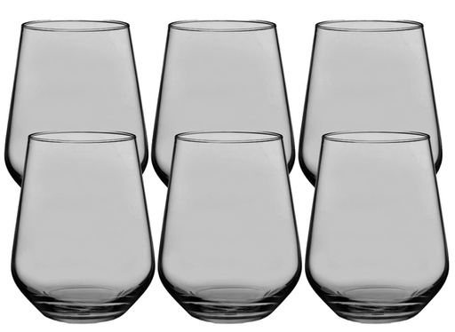 [41536GRIS] Verre à eau Allegra cl 42 Pasabahce H 10,9 Ø 8,9 cm lot de 6 verres Gris