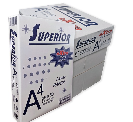 [pack5superior] Ramette Papier A4 Pack de 5 Superior Extra blanc