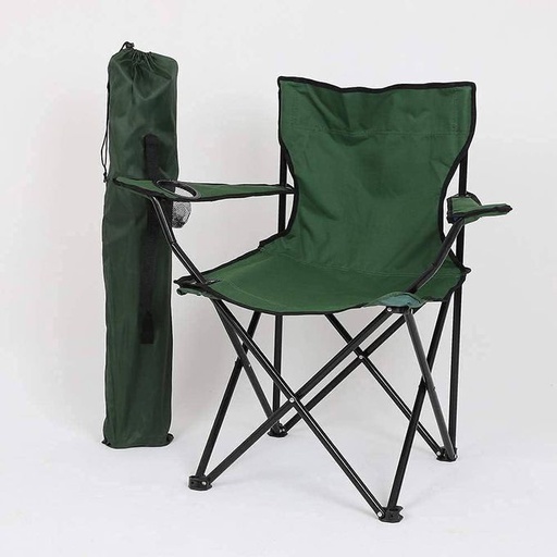 [YG-251VERT] Chaise de plage ou camping Premium pliante avec sac et porte-gobelet, vert