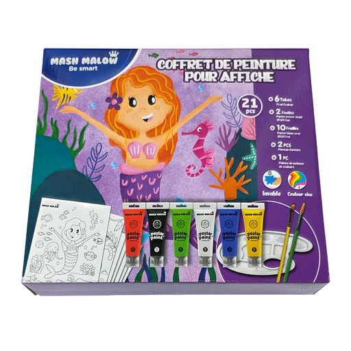 [BP-KR972158] Mash Malow Set de Coloriage MERMAID post Gift Box