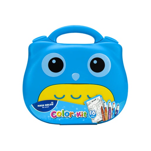 [BP-KR971745 bleu] Mash Malow Set de Coloriage JUNIOR KIT 16 Pcs Bleu