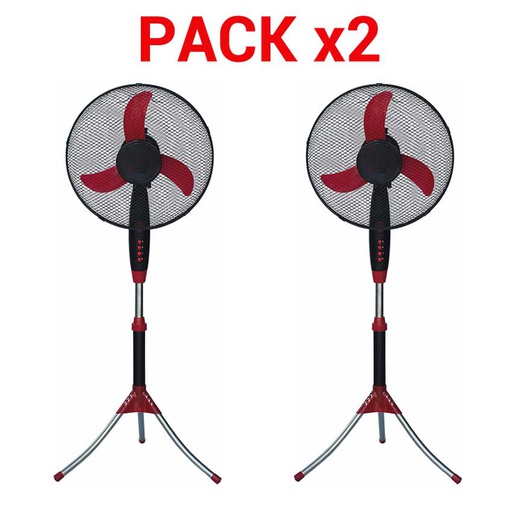 [UTS-1603-P2] Luxus ventilateur à pied 16" moteur silencieux Pack x2